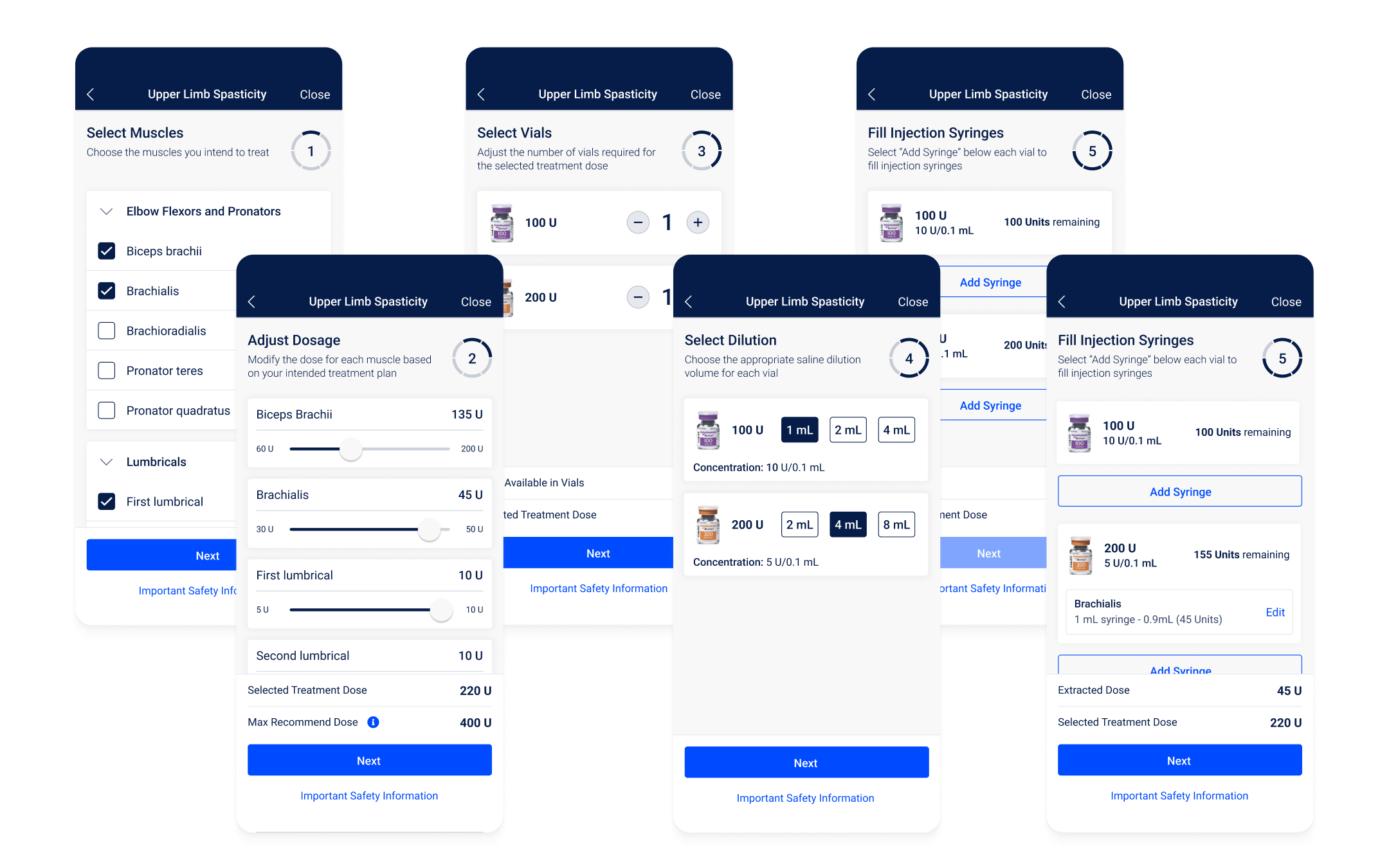 Images of app screens of OnADose App
